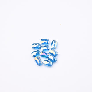 Cristalli Rettangolari Blu Turchese Trasparente Aurora Boreale 7x4mm - 10 Pezzzi | Sarobidy