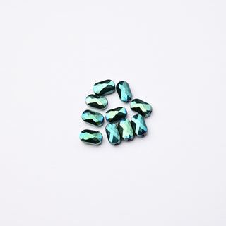 Cristalli Rettangolari Blu Petrolio Metallizzato  7x4mm - 10 Pezzzi | Sarobidy