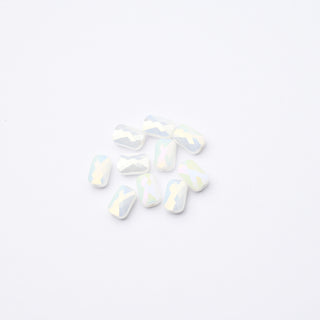 Cristalli Rettangolari Bianco Aurora Boreale 7x4mm - 10 Pezzzi | Sarobidy