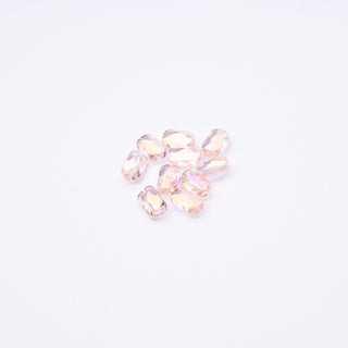 Cristalli Rettangolari Rosa Trasparente Aurora Boreale 7x4mm - 10 Pezzzi | Sarobidy