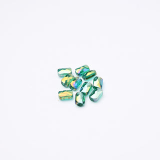 Cristalli Rettangolari Verde Esmeraldo Trasparente Aurora Boreale 7x4mm - 10 Pezzzi | Sarobidy