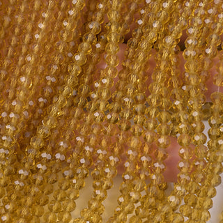 Cristalli Rondella Senape Trasparente 4mm
