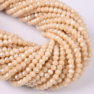 Cristalli Rondella Beige Crema 4mm