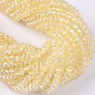 Cristalli Rondella Giallo Paglierino Trasparente AB 4mm
