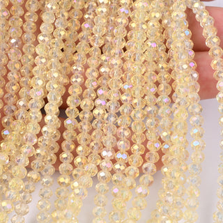 Cristalli Rondella Giallo Paglierino Trasparente AB 4mm