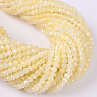 Cristalli Rondella Giallo Paglierino AB 4mm