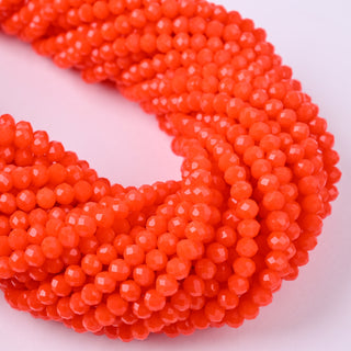 Cristalli Rondella Rosso Papavero 4mm