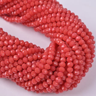 Cristalli Rondella Rosso Corallo 4mm