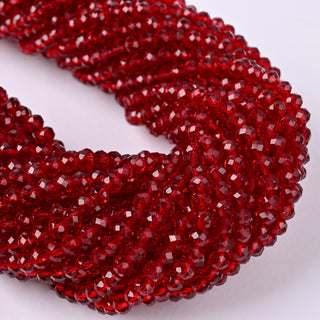 Cristalli Rondella Rosso Scuro Trasparente 4mm