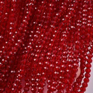 Cristalli Rondella Rosso Scuro Trasparente 4mm