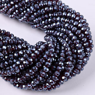 Cristalli Rondella Bordeaux Trasparente Perlato 4mm