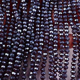 Cristalli Rondella Bordeaux Trasparente Perlato 4mm