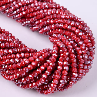 Cristalli Rondella Rosso Screziato 4mm