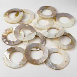 Distanziatori in Madreperla Disco Naturale 34mm - 12 pz