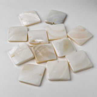 Perle in Madreperla Quadrato Naturale 25mm - 10 pz