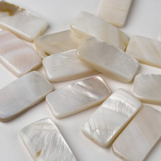 Perle in Madreperla Rettangolo Naturale 29x15mm - 15 pz