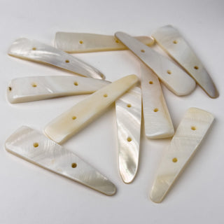 Elementi in Madreperla Triangolo Naturale 60x14mm - 10 pz