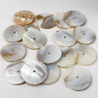 Distanziatori in Madreperla Disco Naturale 30mm - 15 pz