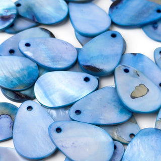 Pendenti in Madreperla Ovale Blu 30x20mm - 30 pz