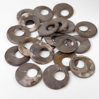 Pendenti in Madreperla Disco Tortora 30mm - 20 pz