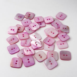 Bottoni in Madreperla Quadrato Rosa Chiaro 16mm - 35 pz