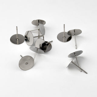 Orecchino Perno 10mm in Acciaio - 12 pz