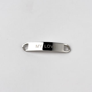 Piastrina per Bracciale 'MY LOVE' 33x6mm in Acciaio - 1 pz