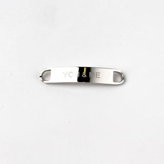 Piastrina per Bracciale 'YOU & ME' 33x6mm in Acciaio - 1 pz