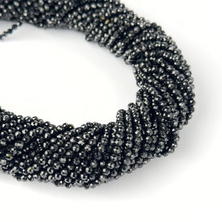 Perline di Diamante Nero Tondo Sfaccettato 3mm