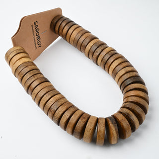 Perle in Legno Naturale Robles Heishi Naturale 20x5mm - Filo da 24 cm