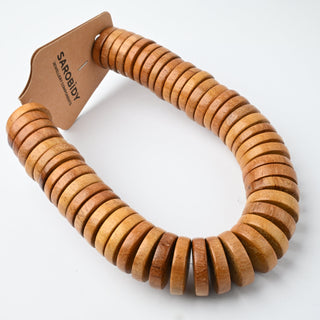 Perle in Legno Naturale Nangka Heishi Naturale 20x5mm - Filo da 24 cm