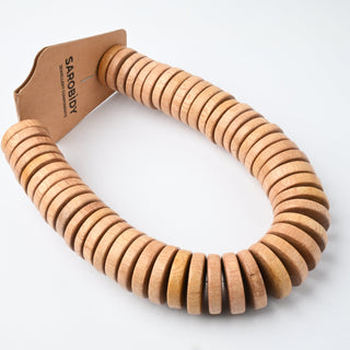 Perle in Legno Naturale Camagong Heishi Naturale 20x5mm - Filo da 24 cm