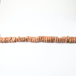 Perle in Legno Naturale Rettangolo Naturale 17x6mm - Filo da 24 cm