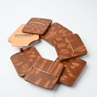 Connettori in Legno Naturale Quadrato Naturale 40mm - Filo da 24 cm