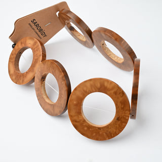 Perle in Legno Naturale Anello Naturale 45mm - Filo da 24 cm