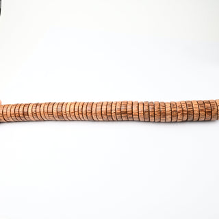 Perle in Legno Naturale Sasso Rosa Salmone 28mm - Filo da 24 cm