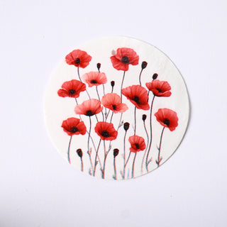 Pendente in Madreperla Papaveri Disco 50mm