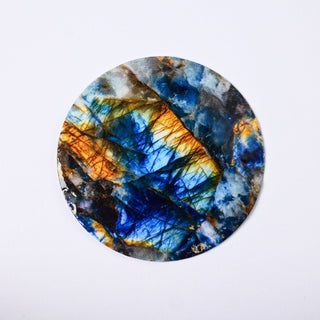 Pendente in Madreperla Effetto Labradorite Disco 50mm