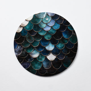 Pendente in Madreperla Pattern Pavone Intenso Disco 50mm