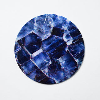 Pendente in Madreperla Cristalli Zaffiro Disco 50mm