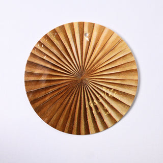 Pendente in Madreperla Ventaglio Dorato Disco 50mm