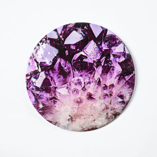 Pendente in Madreperla Cristallo Ametista Disco 50mm