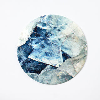 Pendente in Madreperla Effetto Acquamarina Disco 50mm