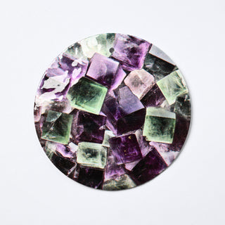 Pendente in Madreperla Cristallo Fluorite Disco 50mm
