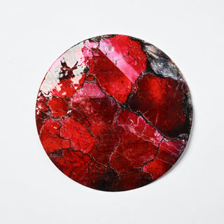 Pendente in Madreperla Effetto Rubino Disco 50mm