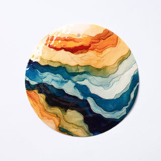 Pendente in Madreperla Sfumature di Acquarello Disco 50mm