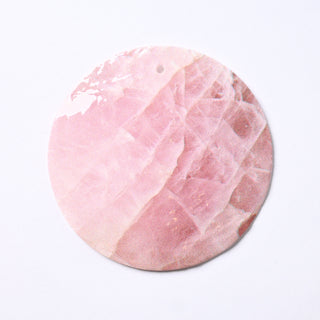 Pendente in Madreperla Effetto Quarzo Rosa Disco 50mm