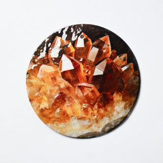 Pendente in Madreperla Cristallo Citrino Disco 50mm