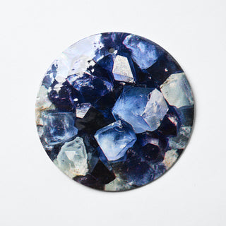 Pendente in Madreperla Cristallo Zaffiro Disco 50mm