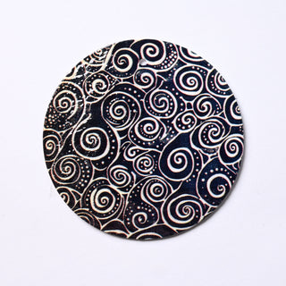 Pendente in Madreperla Pattern Spirali Disco 50mm